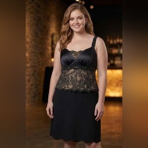 Montage Boutique Mon Cheri Black Lace Beaded Cocktail Dress NWOT | Size 14P